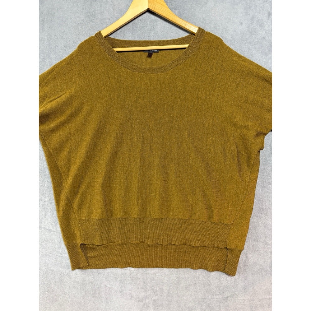 Eileen Fisher Sweater Tunic Merino Wool Long Sleeve Dark Yellow Small S